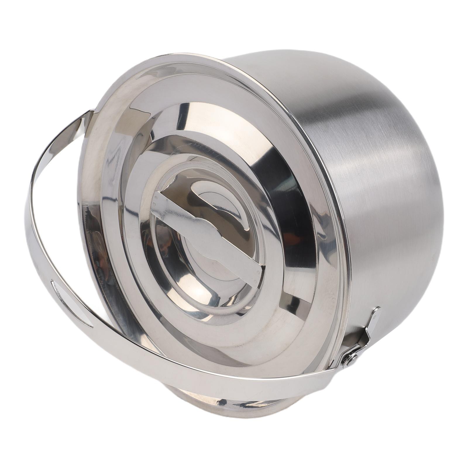 Stainless Steel Camping Cookware Pot with Lid and Handle for Outdoor Use