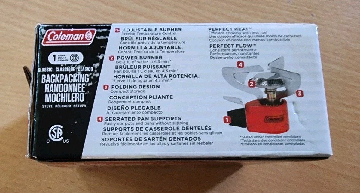 NEW COLEMAN Classic Backpacking Stove Ultra Light 6.7oz 10,000 BTU