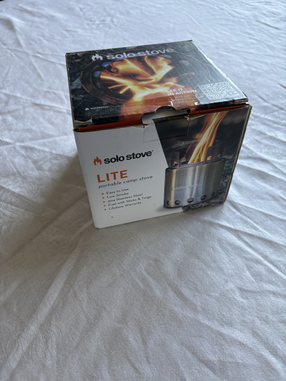 NEW Solo Stove Lite Portable Camp Stove 304 Stainless Steel Low Smoke Open Box