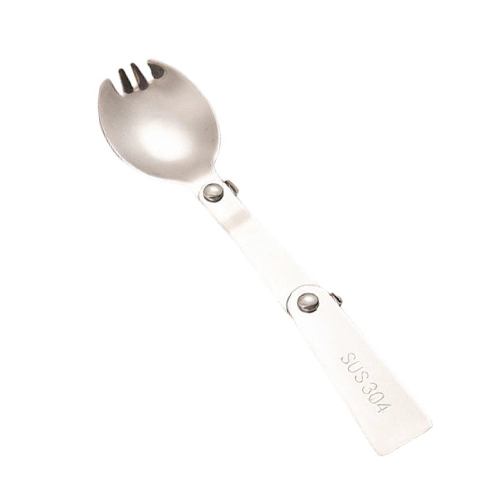 Stainless Steel Portable Foldable Fork Spoon Set for Picnic Travel Use