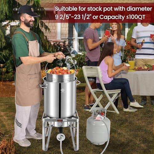 ARC Propane Burner, 200,000 BTU Propane Stove with 0-20 PSI Stainless Steel