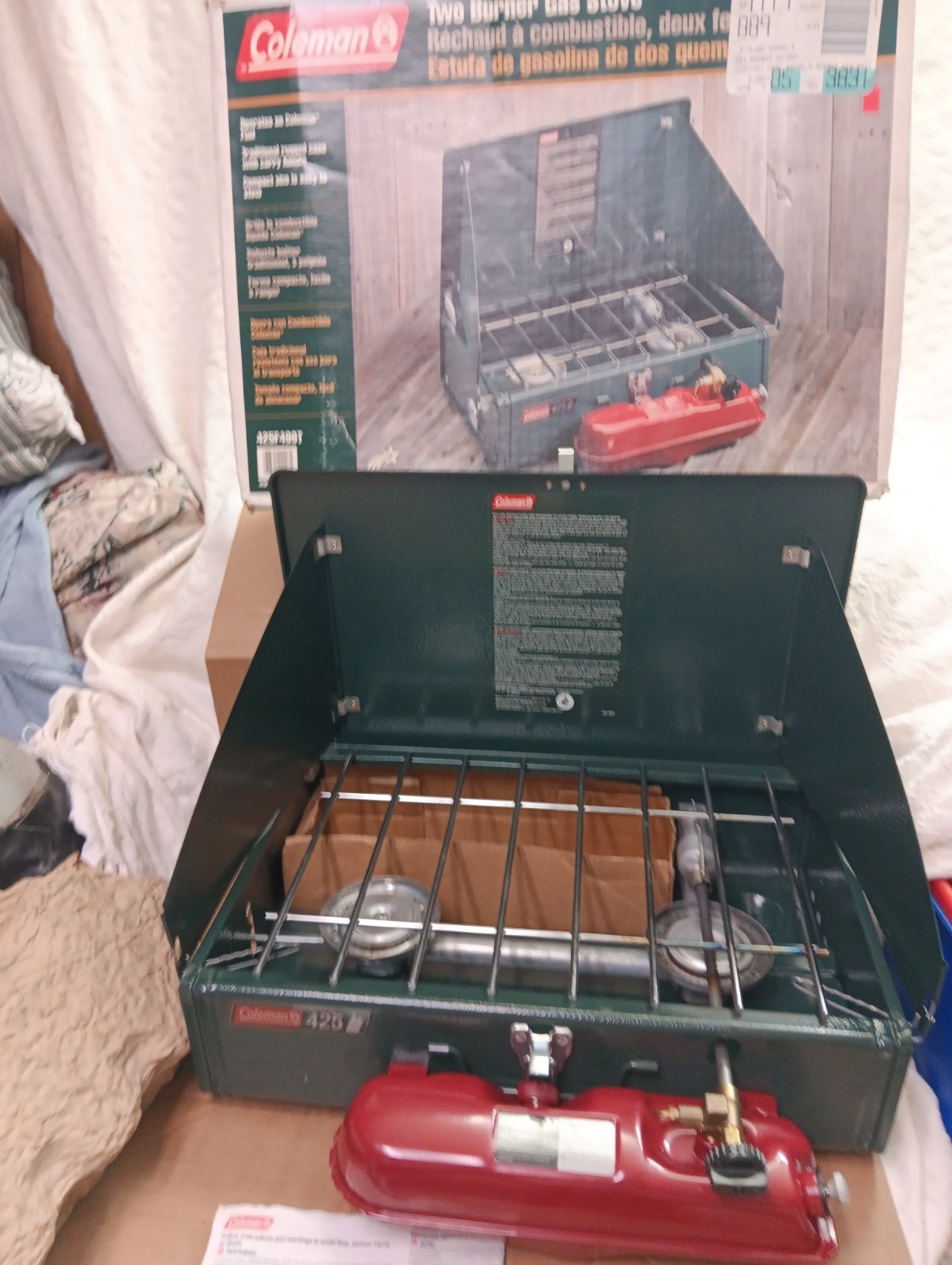 1999 Coleman 425 Two Burner Gas Camp Stove Model 425F499T EXCELLENT FAST SHIPP
