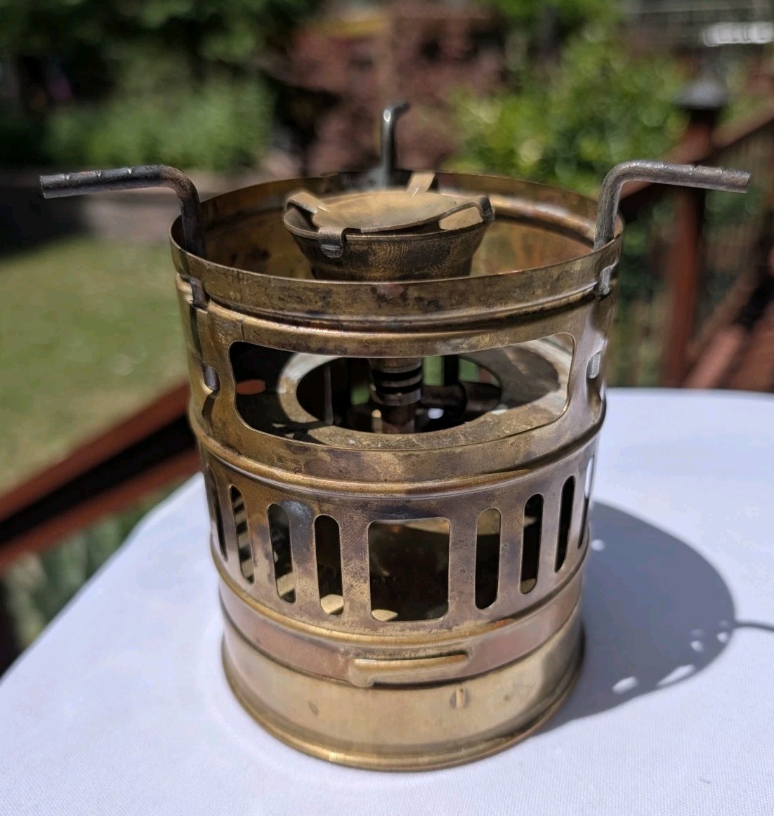 Vintage Svea 123 Brass Backpacking Camp Stove Optimus Sweden w/ Safety Chef Pots