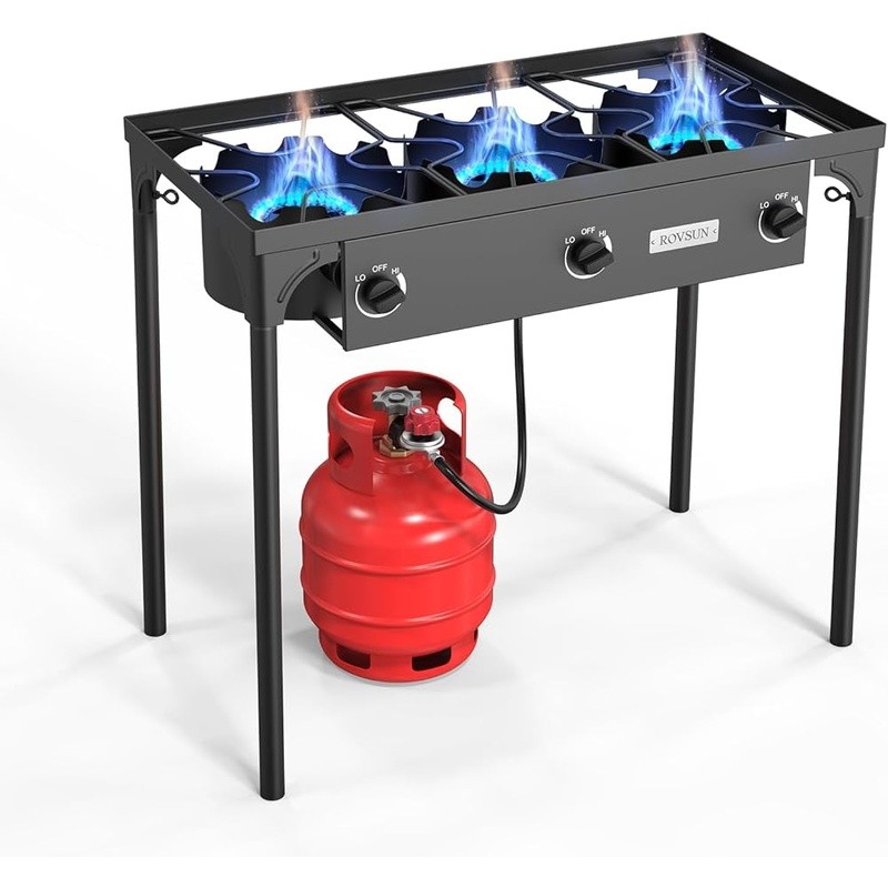 Propane Outdoor Stove Cast Iron Burner 225000 BTU High Output Adjustable Cooker