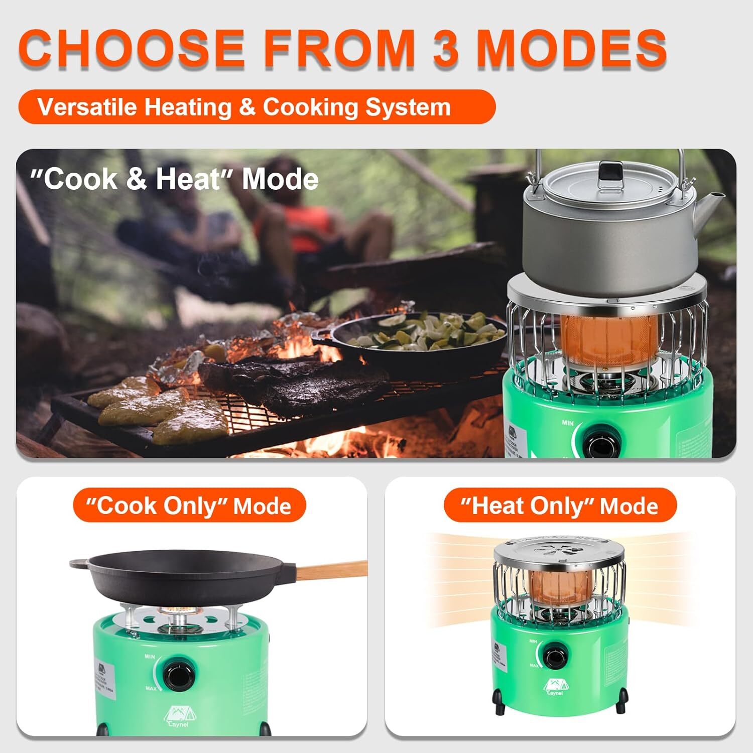 Propane Heater Indoor Gas Stove Equipment for Outdoor Household Portable 2 in 1