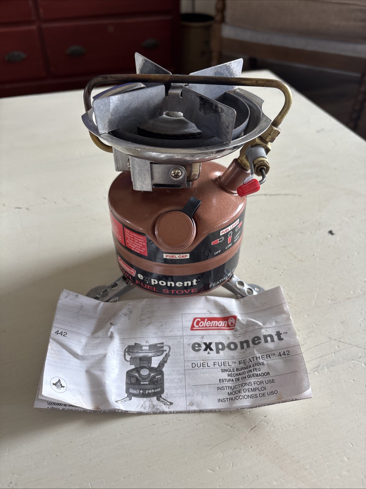 VINTAGE Coleman Exponent Dual Fuel Feather 442 Portable Camp Stove Works Great!