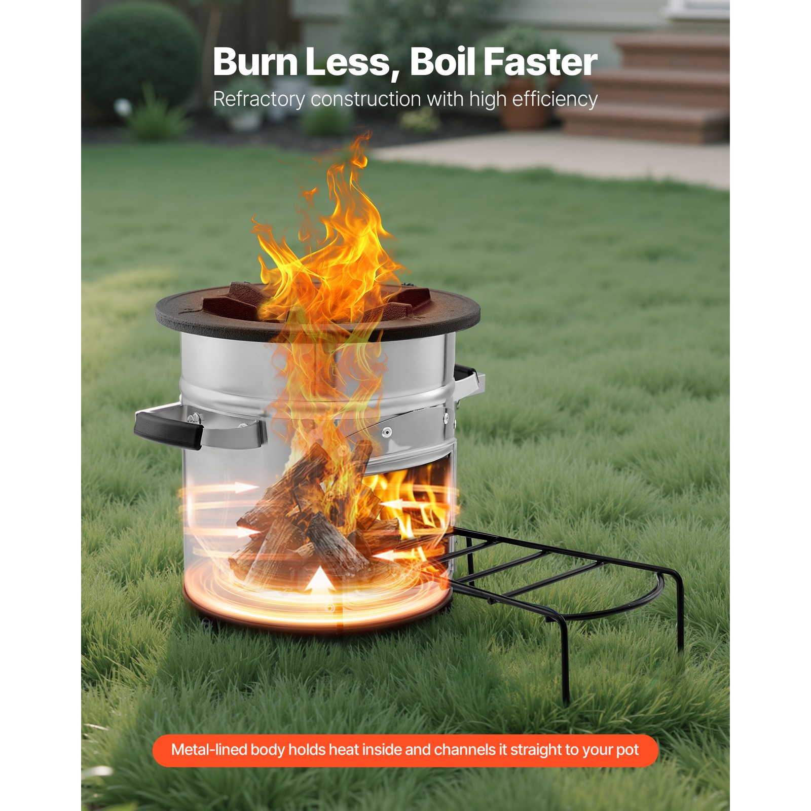 Uimoso Portable Camping Rocket Stove with Carry Bag for Wood Burning
