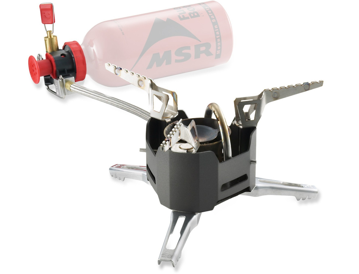 Preowned MSR XGK EX Stove w/ NEW 30 oz Fuel Bottle, MSR Alpine Pot Set, Etc.