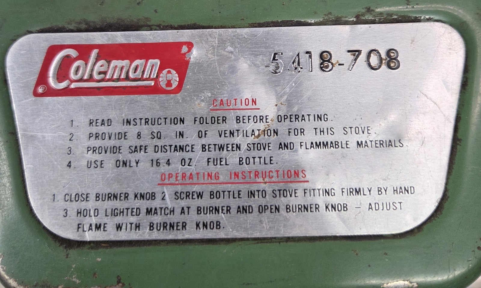 Vintage Coleman Propane Sportster Stove 5418-708 Single Burner 4/74