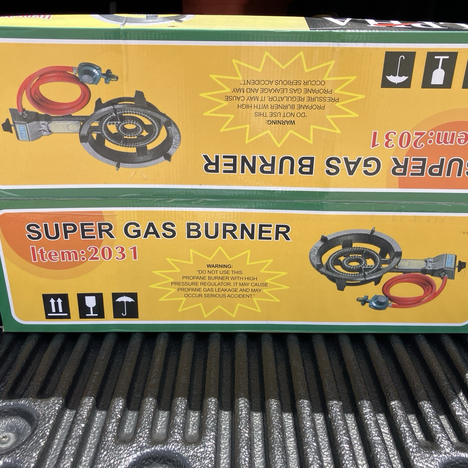Alpha Super Gas Stove Propane Burner Electric Ignition & Portable Cast Iron NEW
