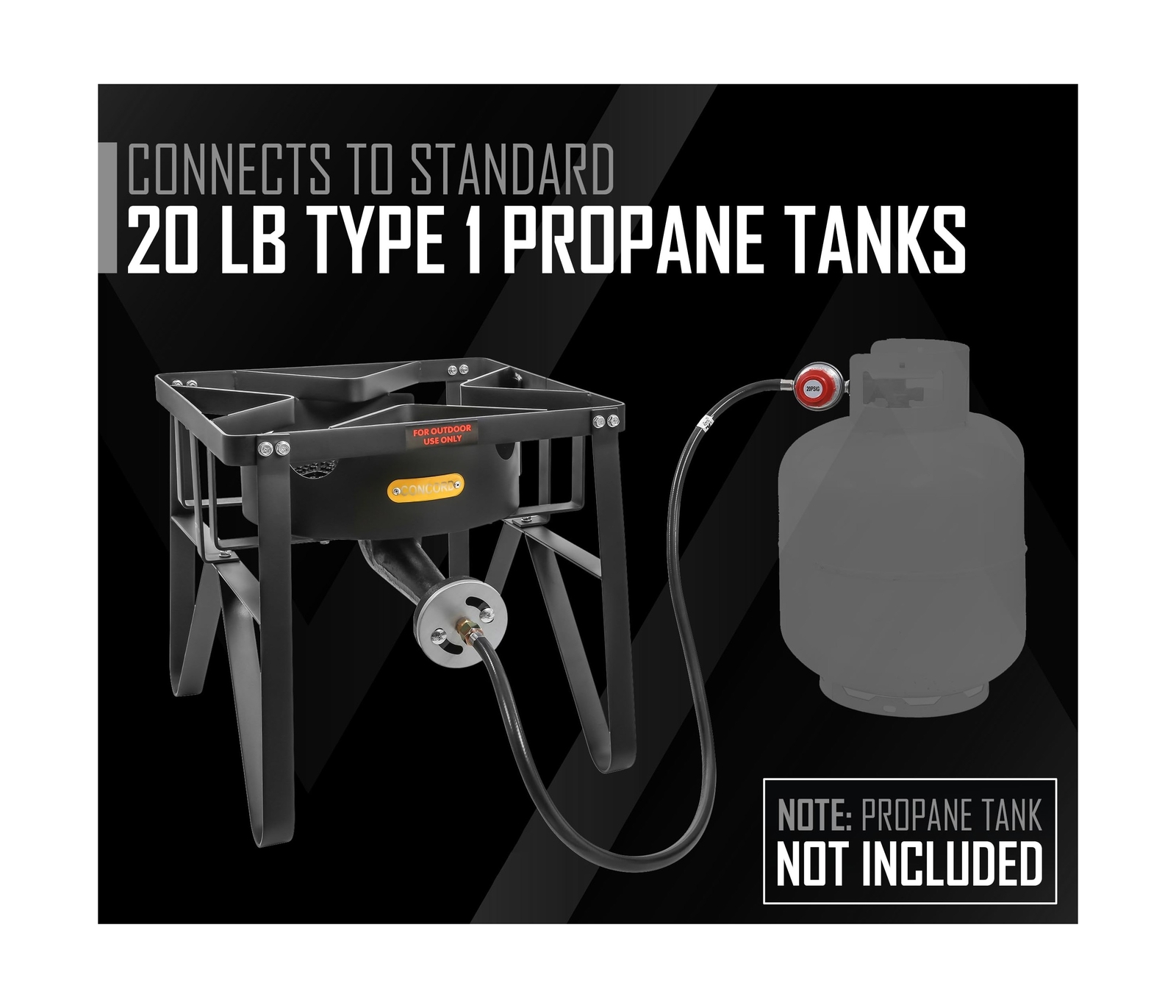 Concord Deluxe Banjo Single Propane Burner, 200,000 BTU Portable Outdoor Stov…