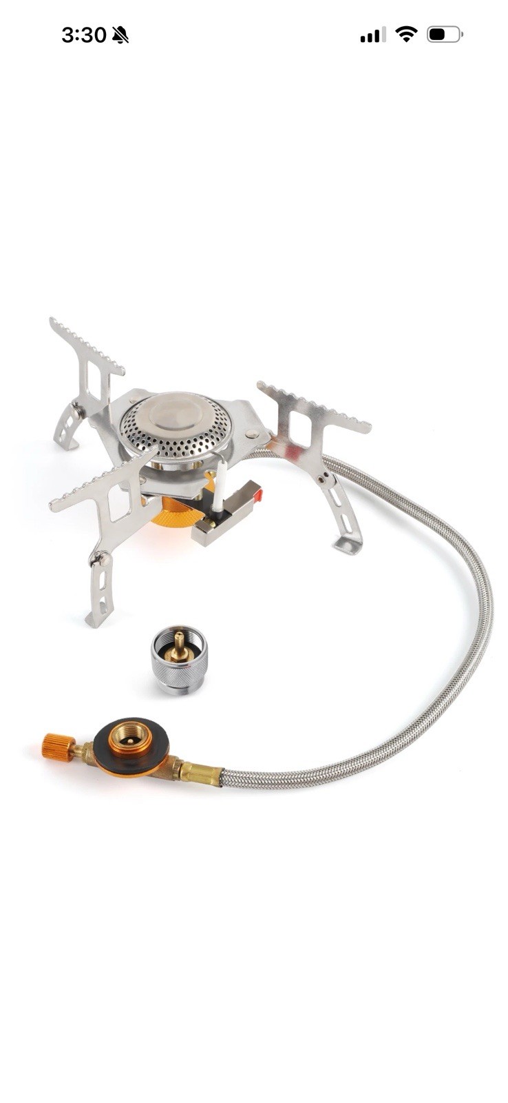 Butane Propane Burner Portable Gas Camping Stove w/Adapter Outdoor Hiking Picnic