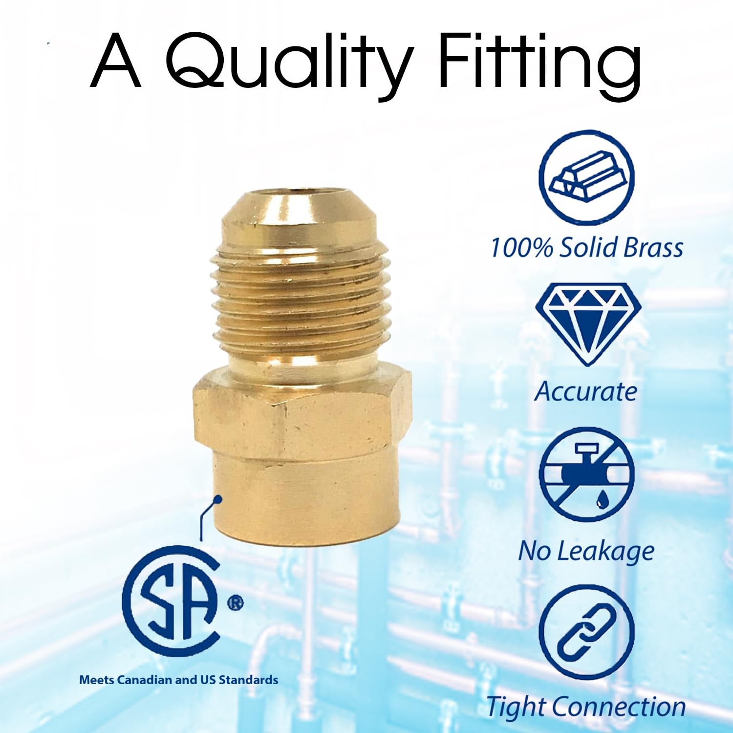 Reducer coupling adapter nominal size adapts 1/2” 1/2 inch x 3/8 inch, Brass