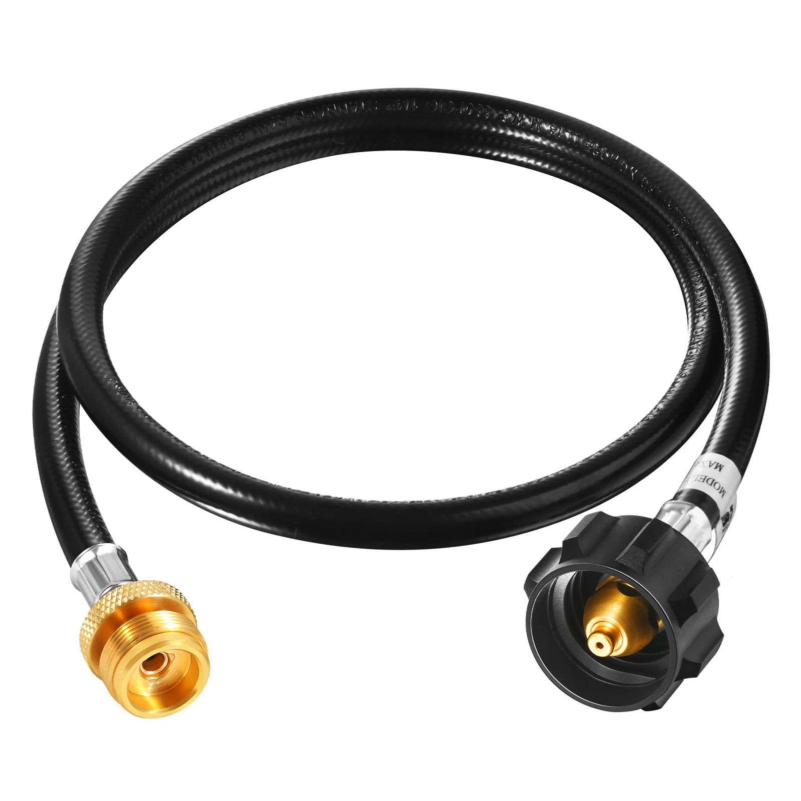 GasSaf 4FT Propane Hose, Adapter Hose 1lb to 20lb 4 Feet, Black