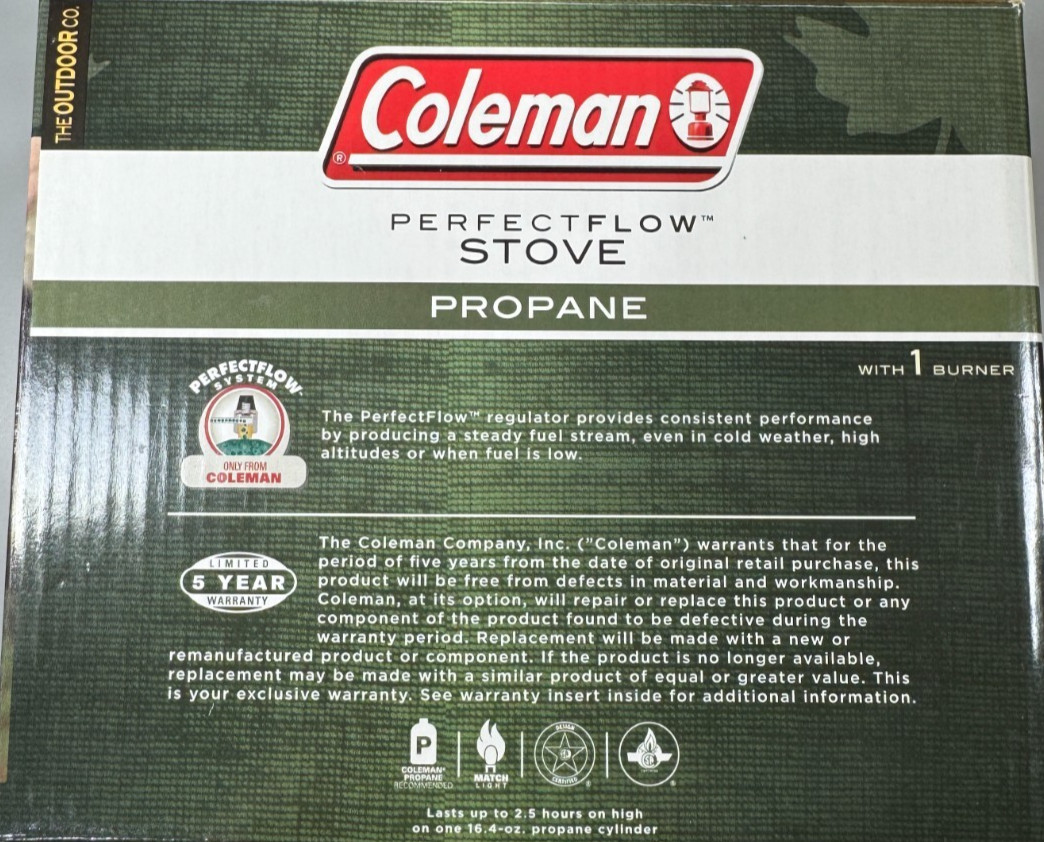 Coleman PerfectFlow Single 1-Burner 5431B Camping Propane Stove – BRAND NEW!