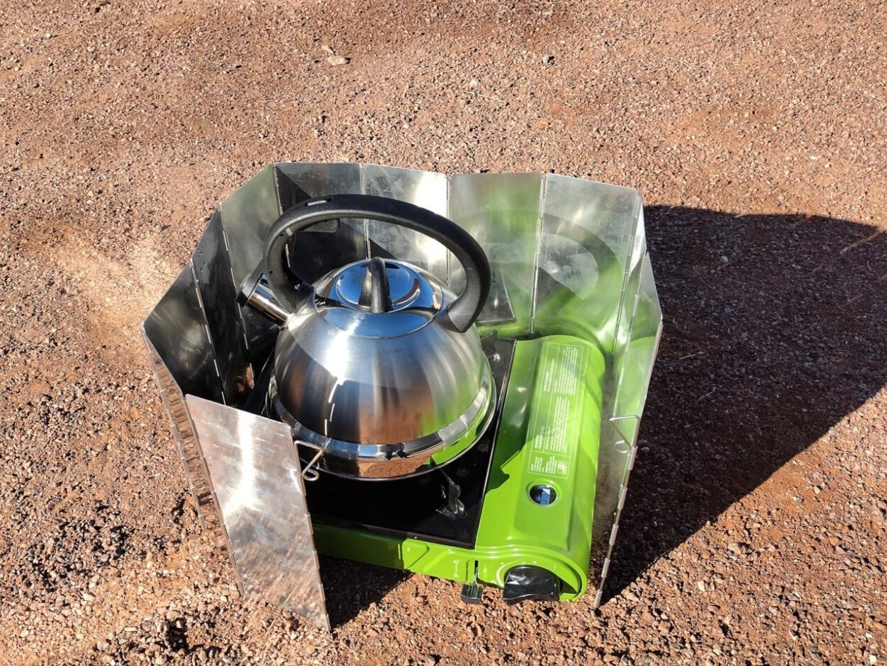 Stove Windscreen 10 Plates Stove Windshield Folding Aluminum Camping Burner Kit