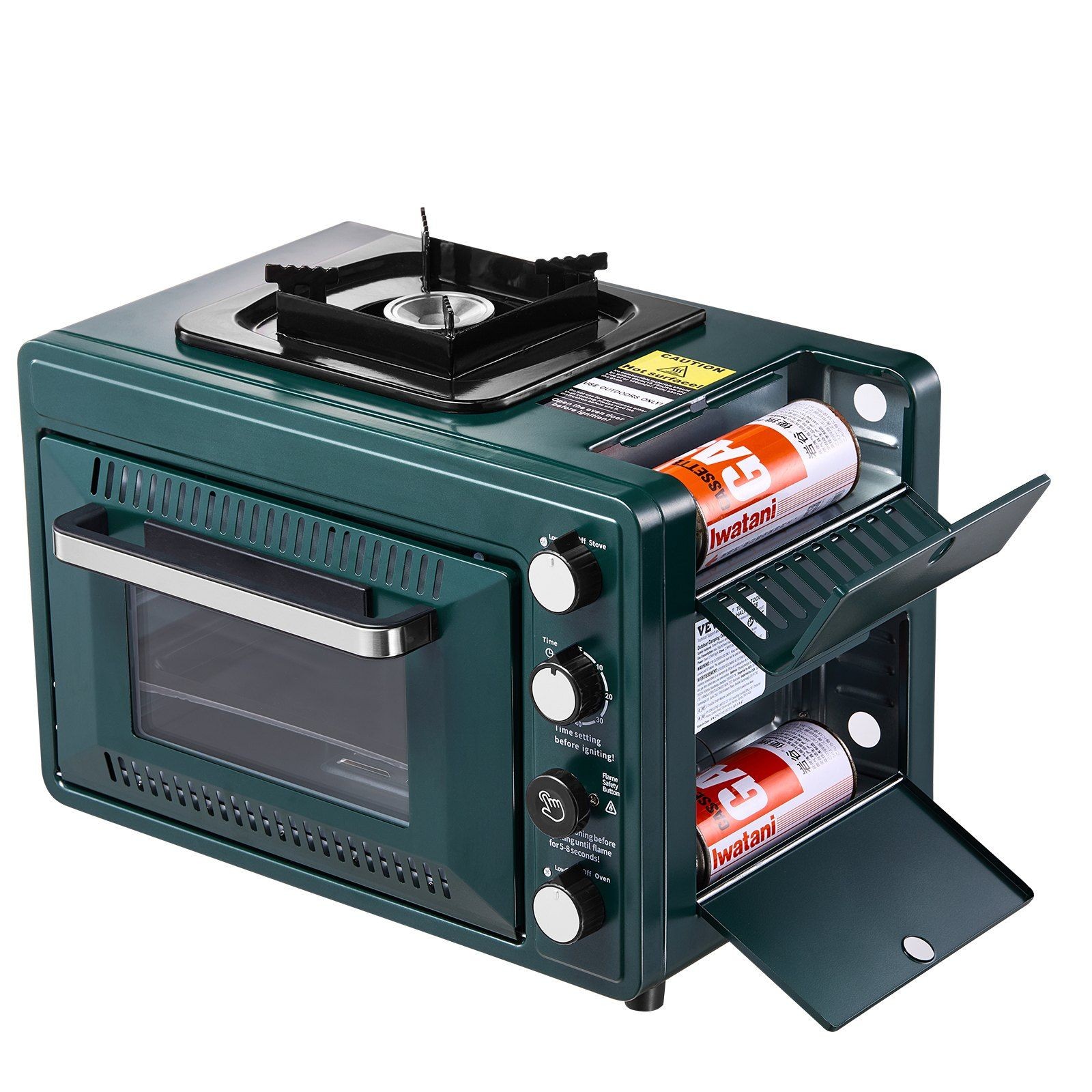 Gas Powered 2-in-1 Portable Oven 19.29×14.17×14.96in High Heat Output Camping