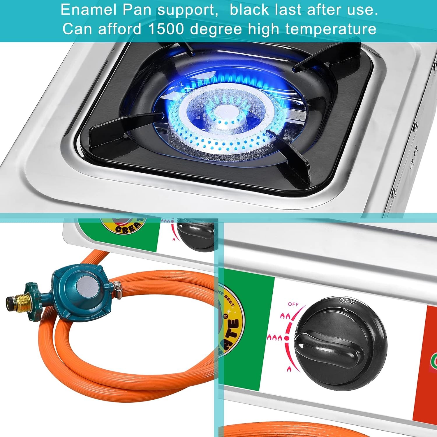 10000 BTU Single Burner Propane Gas Stove Outdoor Camping Cooker Portable