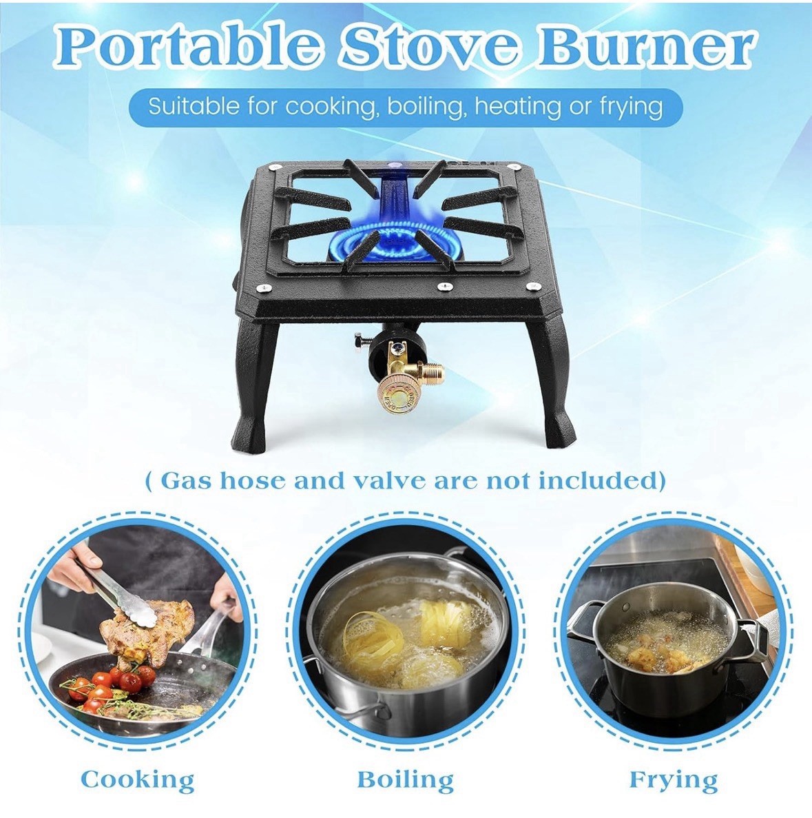 2 Pack-Portable Single Burner Cast Iron Propane LPG Gas Stove Outdoor Camping