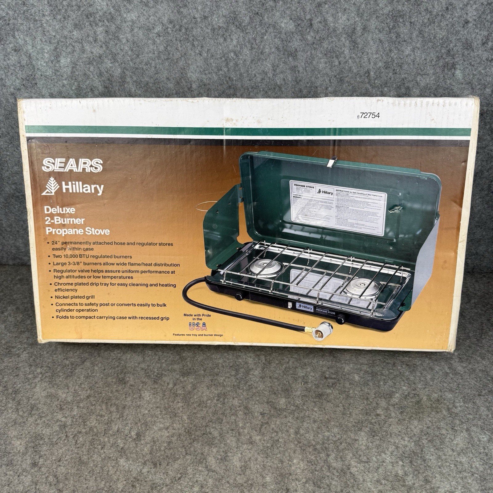 New Vintage Sears Hillary FieldGear 10,000 BTU 2-Burner Propane Camping Stove