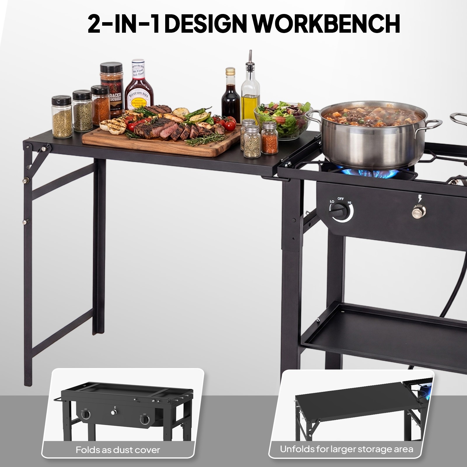 2-3 Burner Portable Propane Stove, for Outdoor Camping Cooker Stove BBQ Grill
