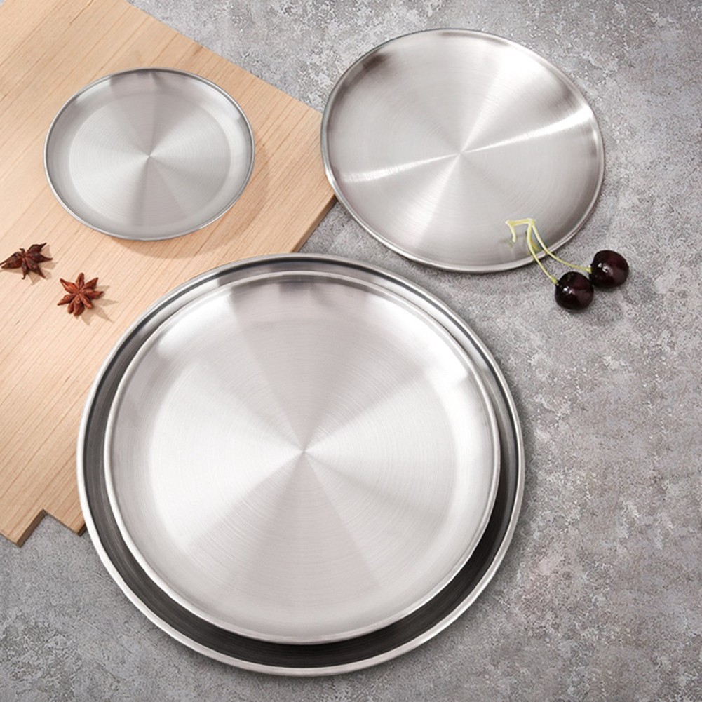 2pcs Stainless Steel For Camping Plates for Outdoor Kitchen and Picnics