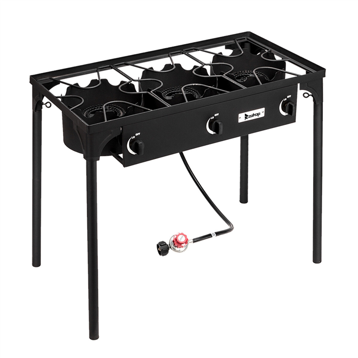 Professional Outdoor 225000 BTU Stove Propane 3 Burner Portable Cooker BBQ Grill