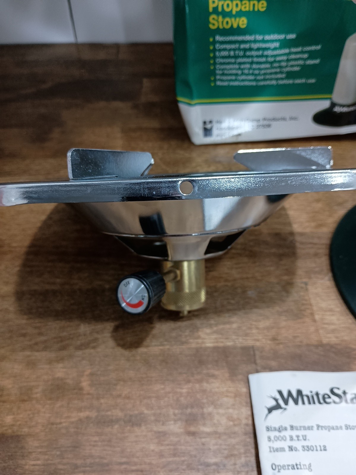 WHITESTAG Single Burner Propane Camp Stove 5000 BTU Model 330112 NEW