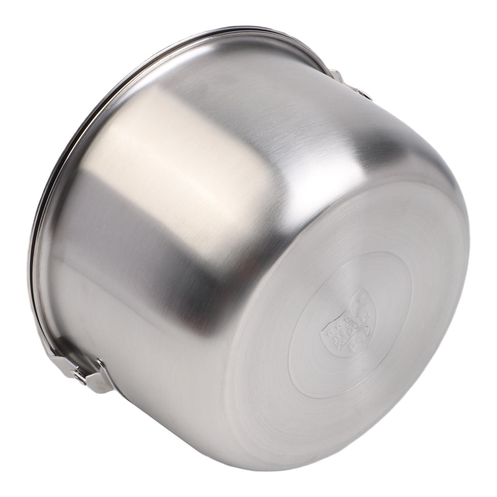 Heavy Duty Stainless Steel Camping Pot with Lid Handle for Outdoor 1 4 2 4 4L