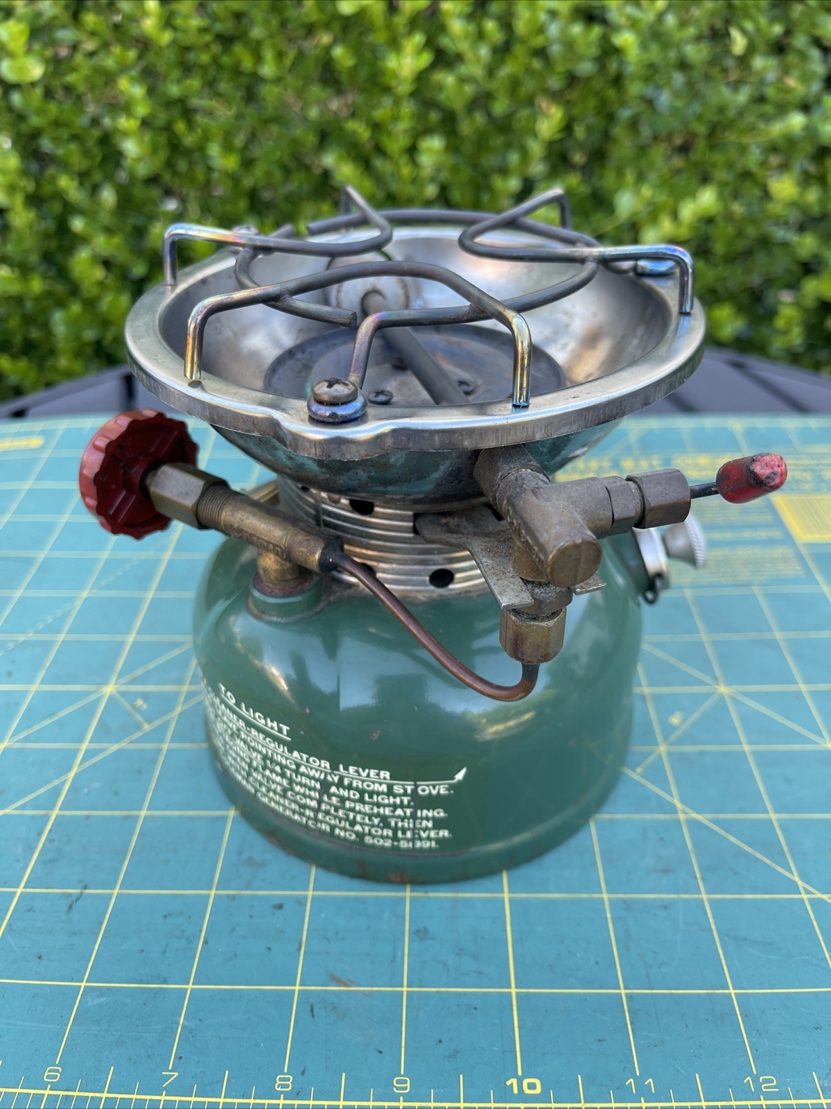 Vintage Coleman 502 Green Single Burner Gas Pocket Camping Stove Tested Works