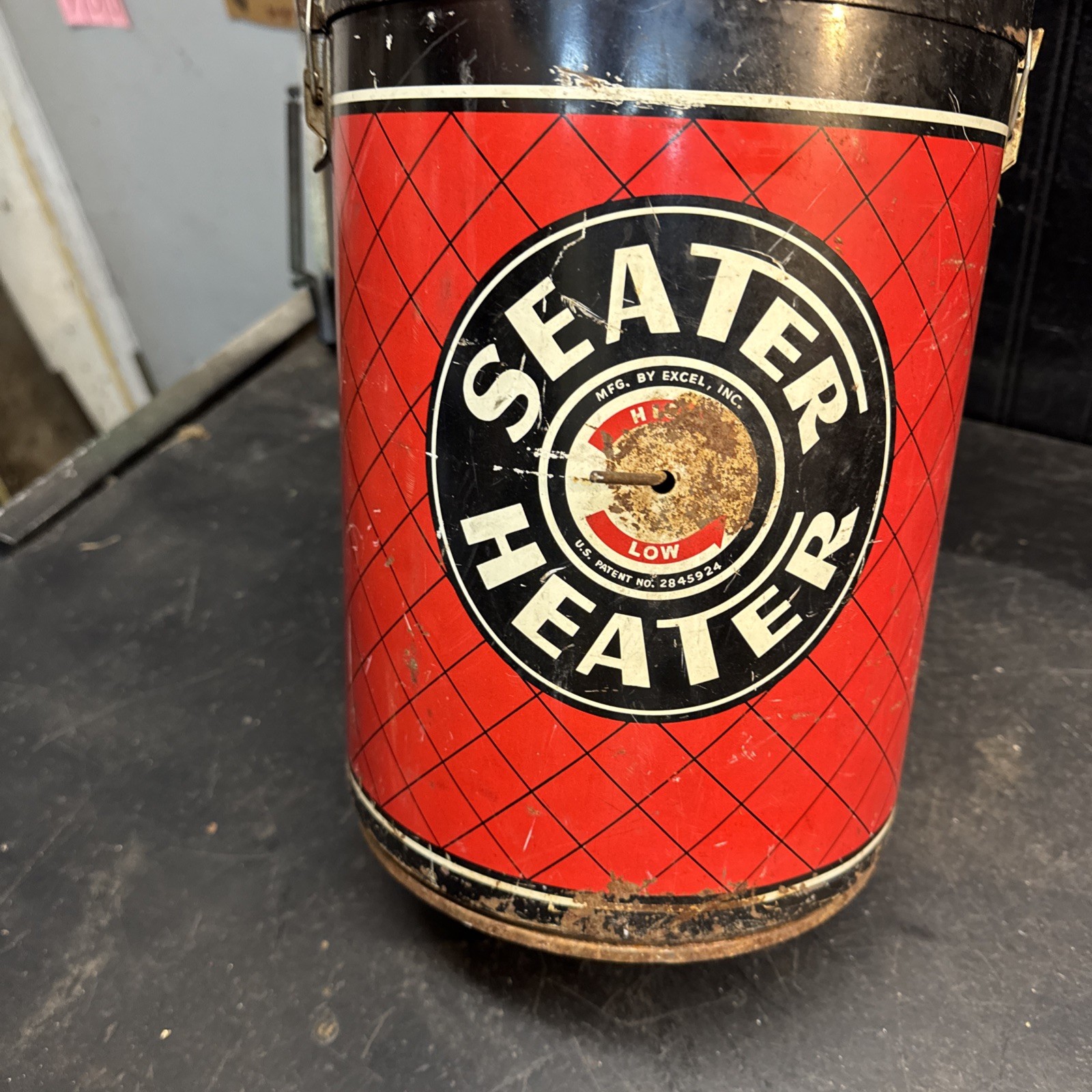 Vintage Seater Heater hunting fishing stove seat by EXCEL Co. 14.5in x9in