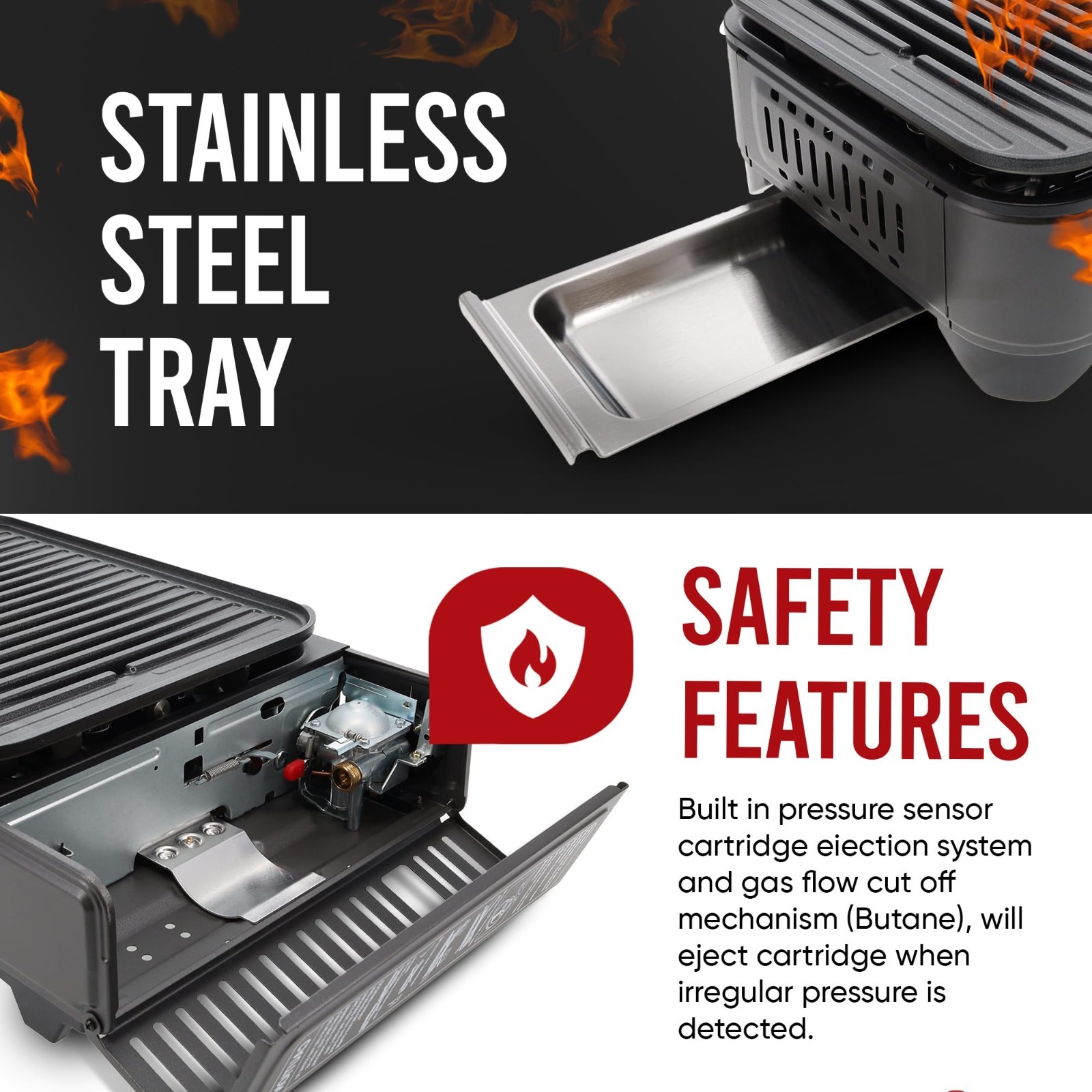 Portable Dual Fuel Camping Grill Stove – Propane & Butane, Carrying Case Include
