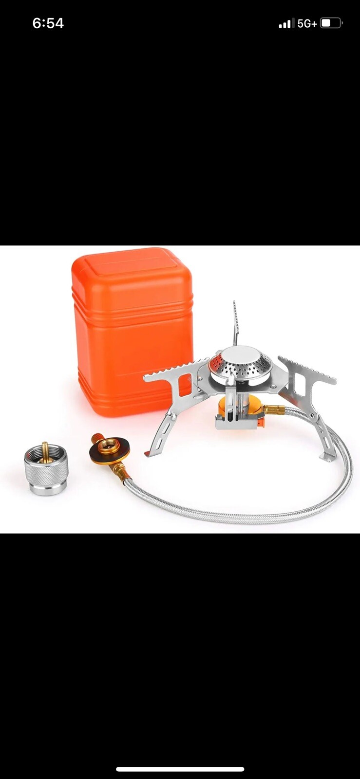 3700W Portable Backpacking Camping Gas Stove with Piezo Ignition, Burner, Case