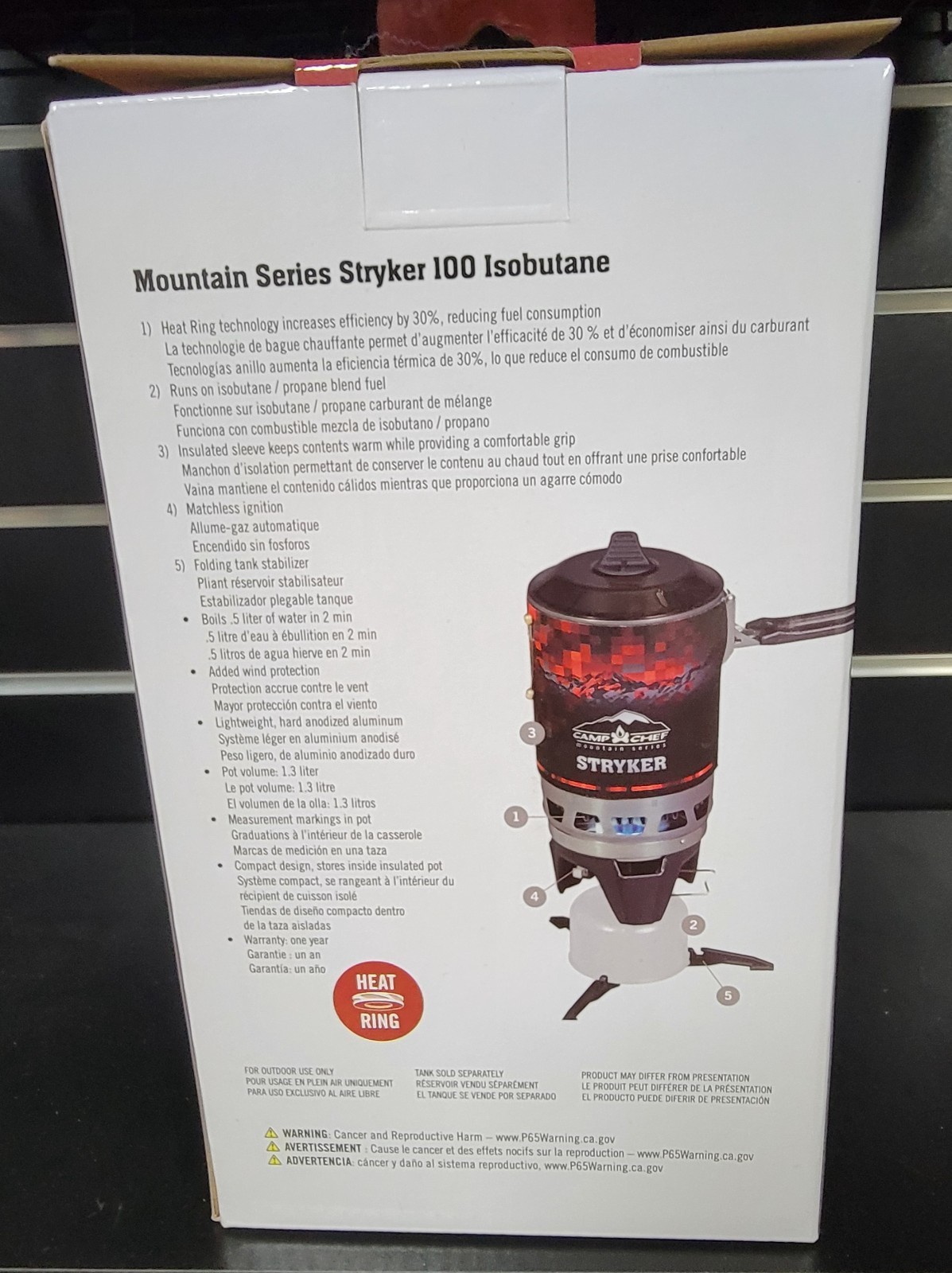 Camp Chef Mountain Series Stryker 100 Isobutane Stove, Black/Red, MS100