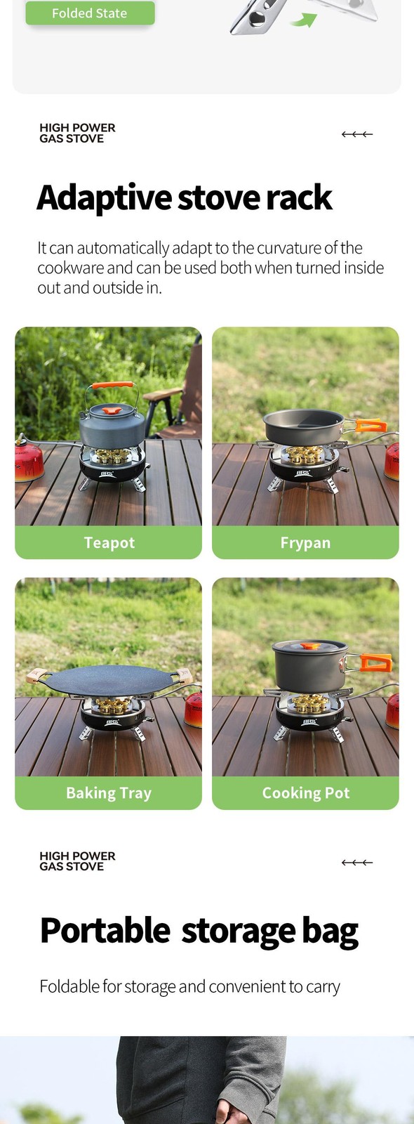 Brs 3/7-core Camping Gas Stove High Power Portable Tourist Burner Outdoor Electr