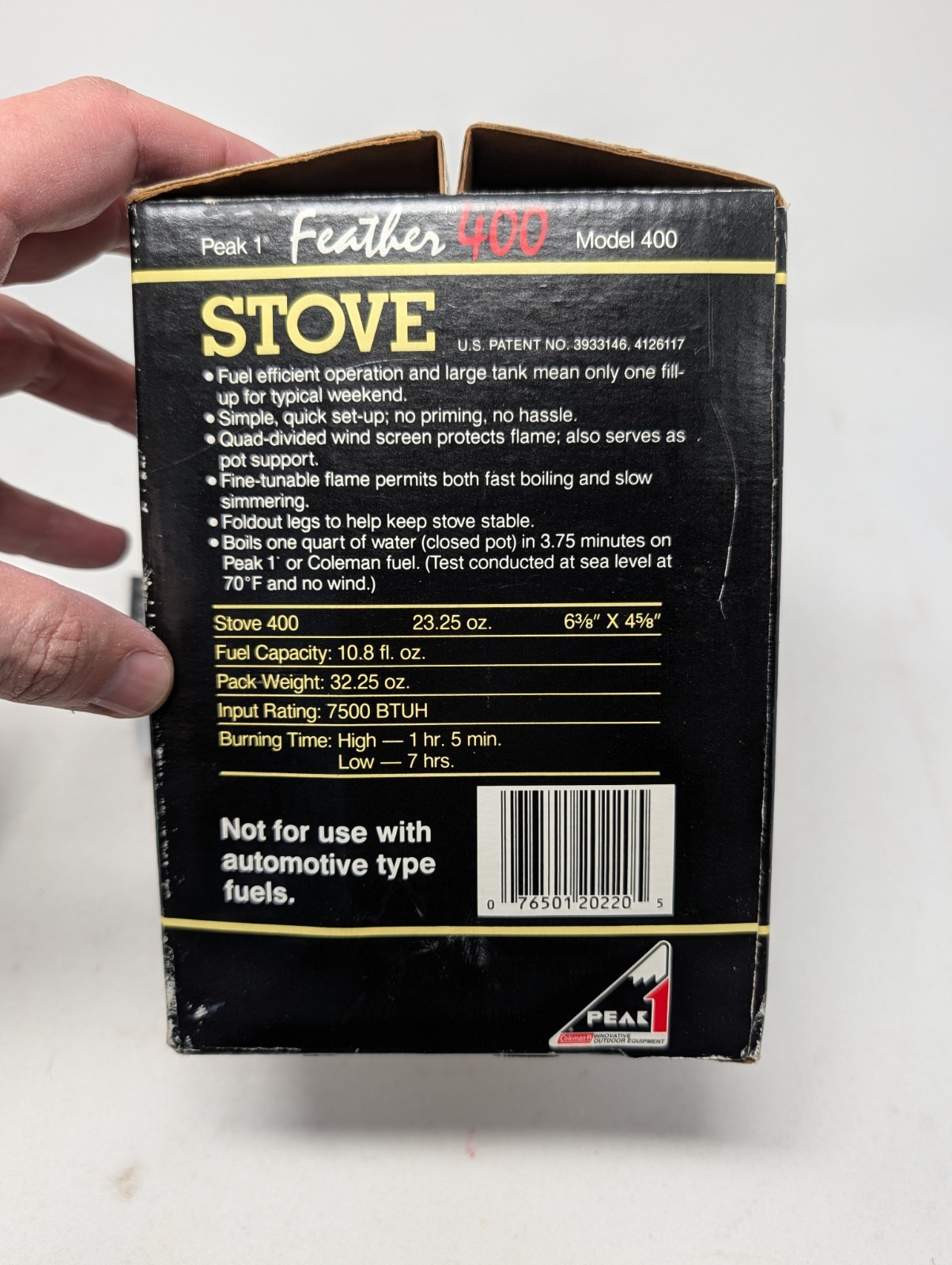 Coleman Feather 400B Peak 1 Single Burner Stove Unused In Box Very Clean