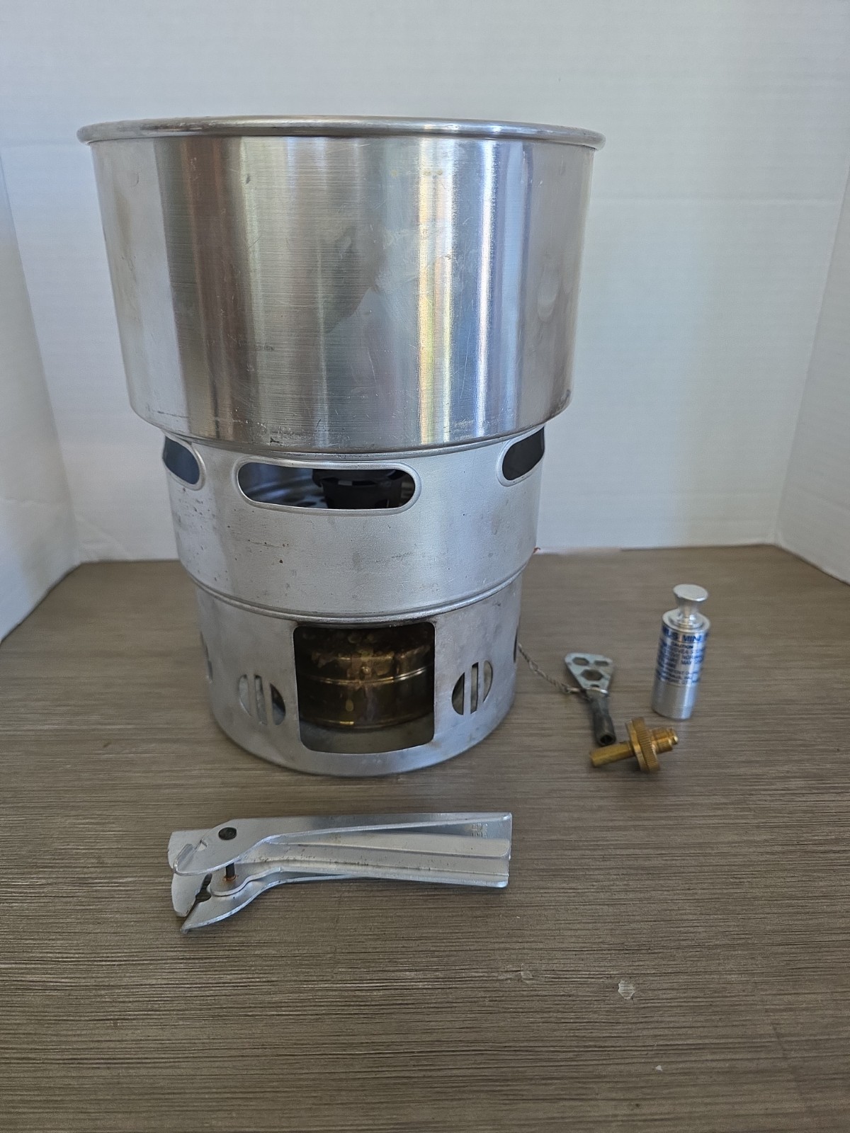 SIGG TOURIST CAMP BACKPACKING ALUMINUM COOK SET & SVEA 123 STOVE SYSTEM UNTESTED