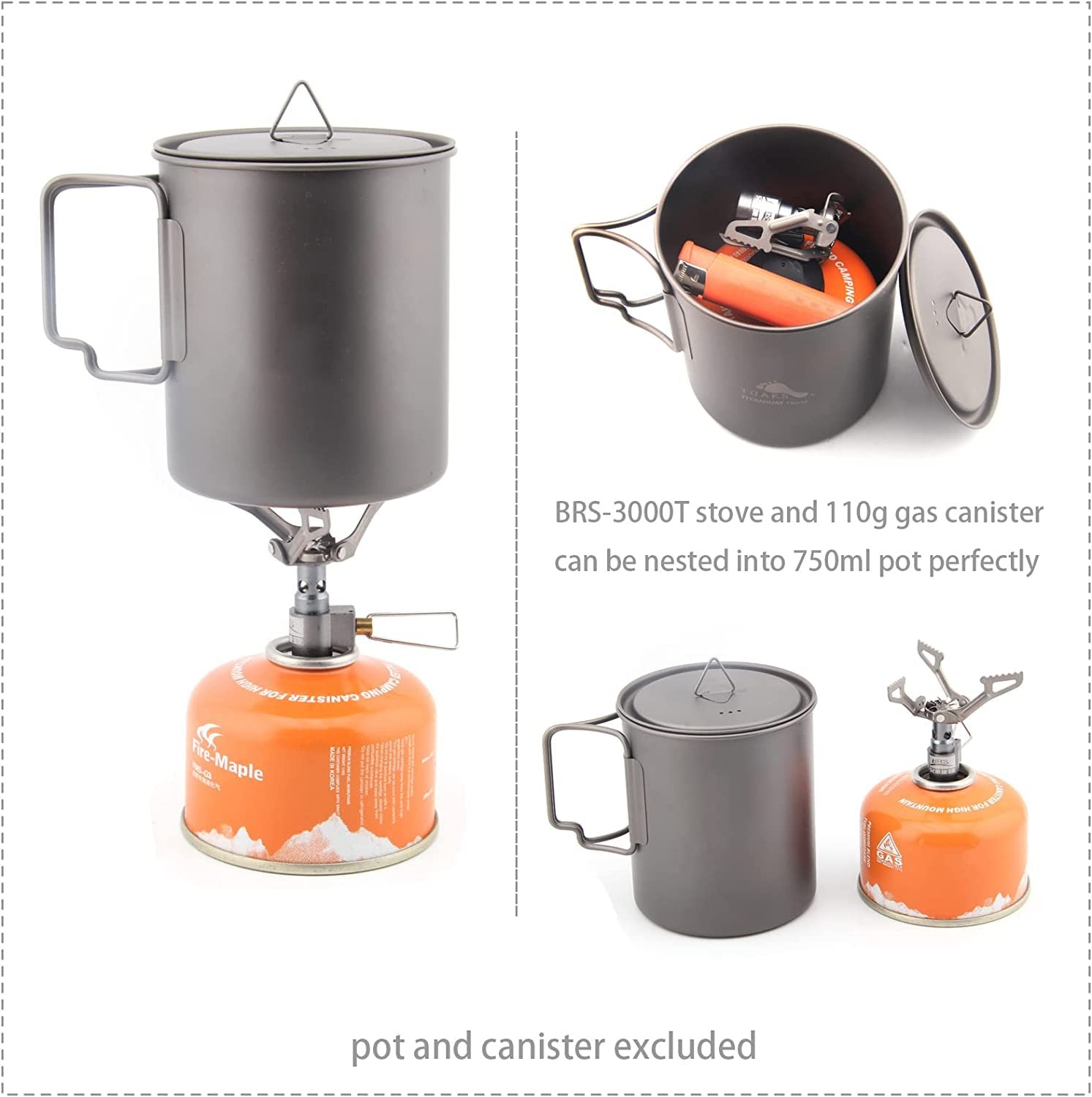 BRS Stove 3000T Titanium Ultralight Backpacking BRS-3000T