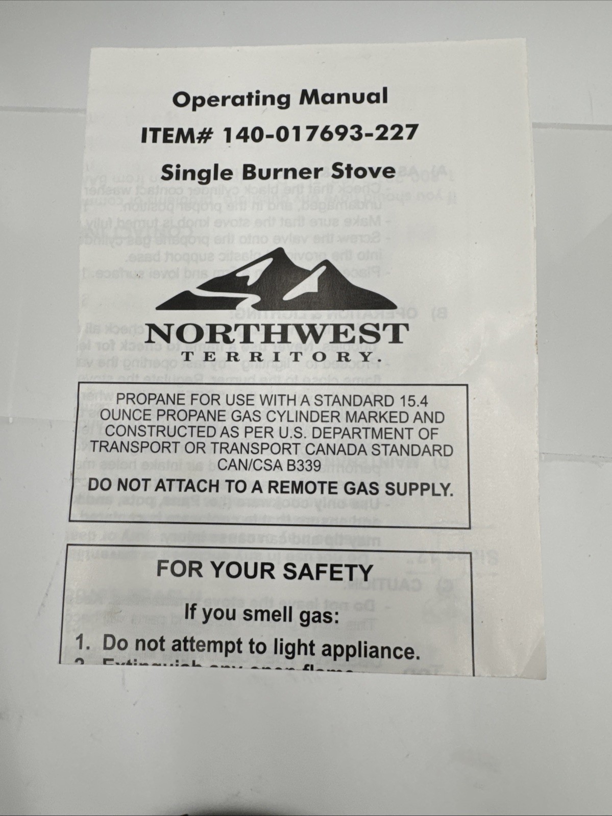 Northwest Territory Propane Stove Single Burner With Support Base 7000 BTU