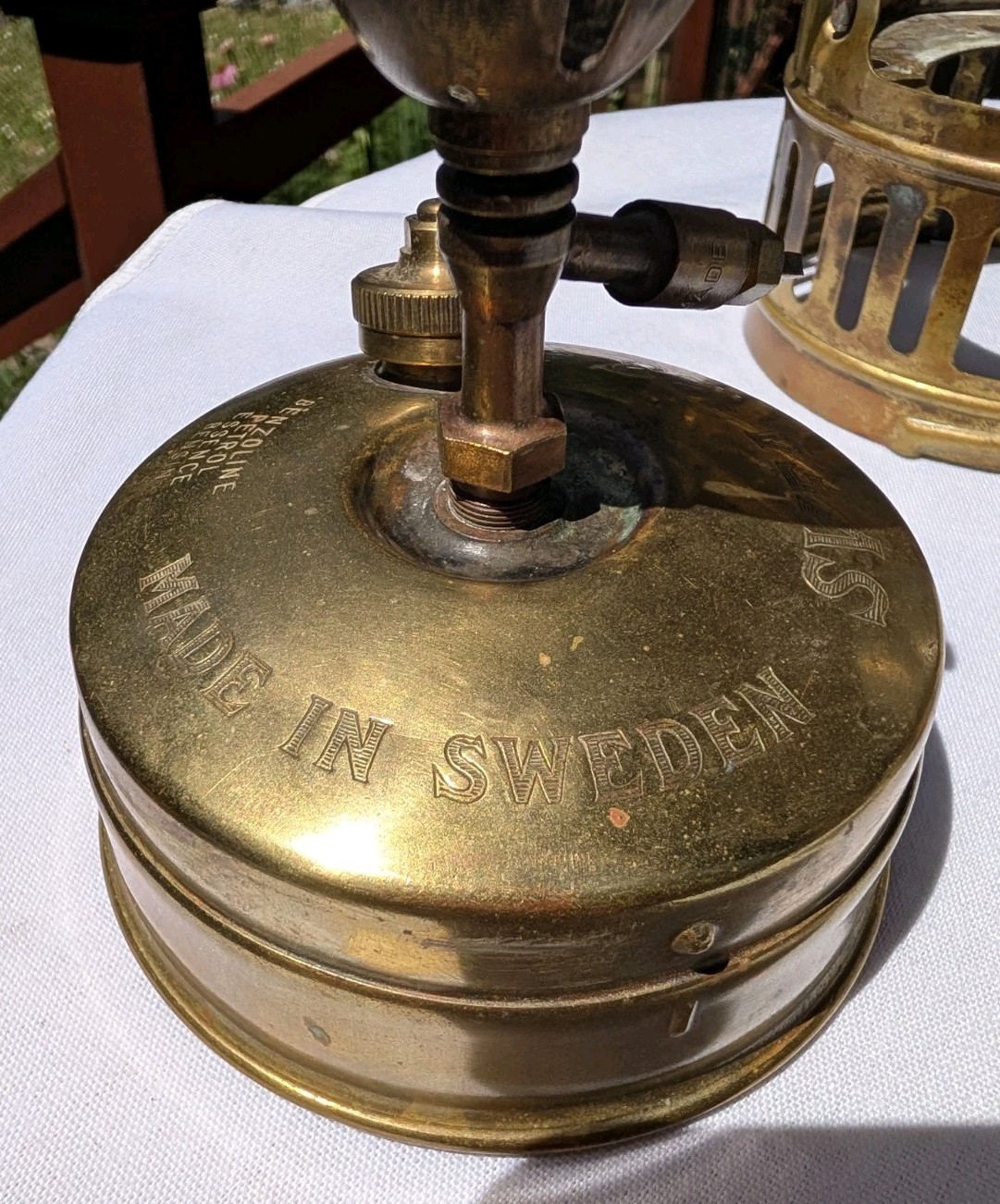 Vintage Svea 123 Brass Backpacking Camp Stove Optimus Sweden w/ Safety Chef Pots