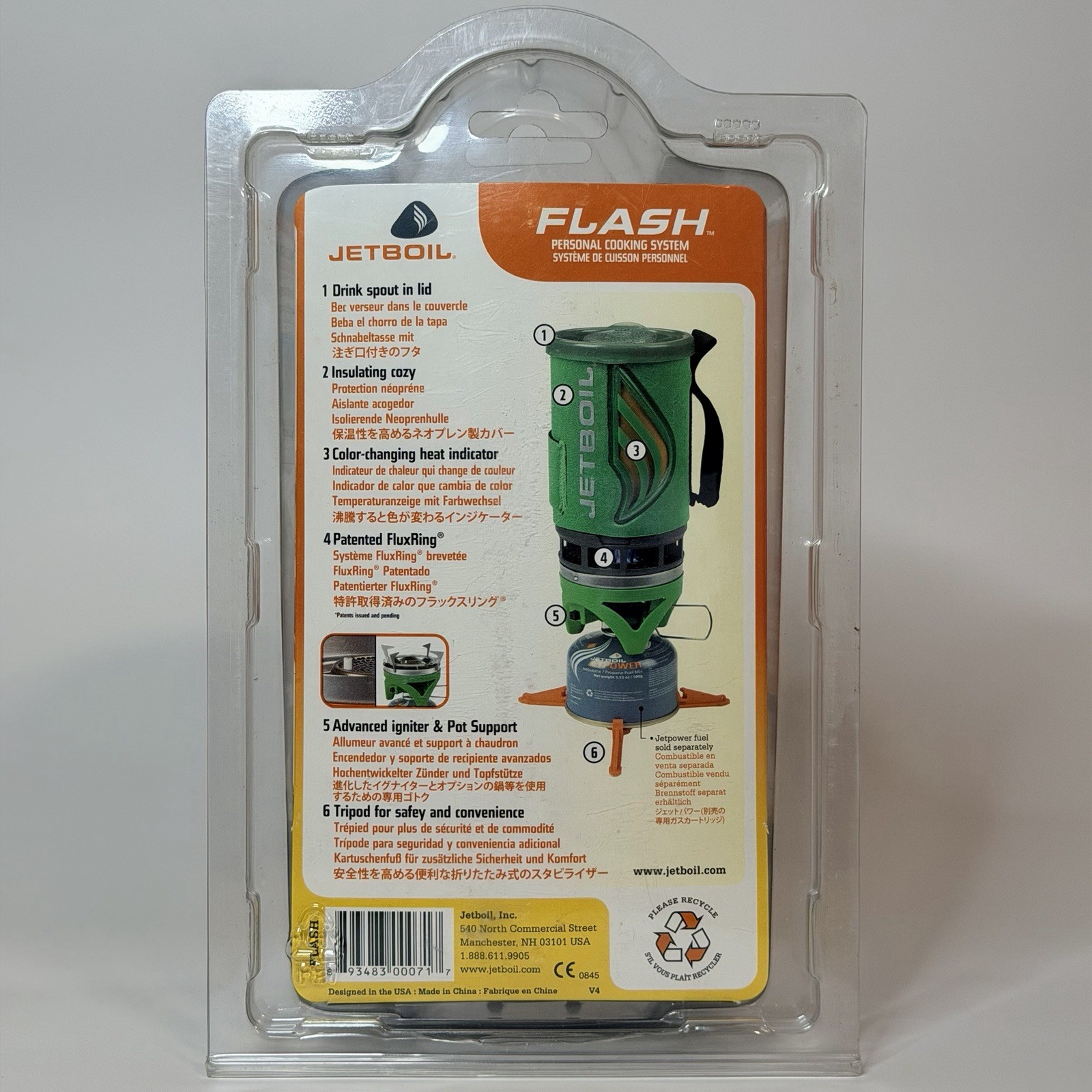 NEW Jetboil Flash 1.0L Fast Boil Personal Cooking System FluxRing Pot – Black