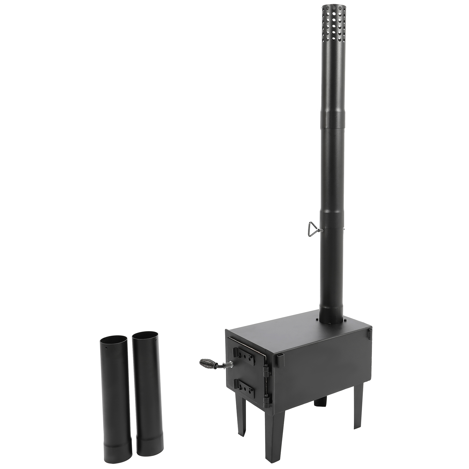 Steel Outdoor Wood Burning Stove for Cooking Hiking with Chimney Pipe Portable