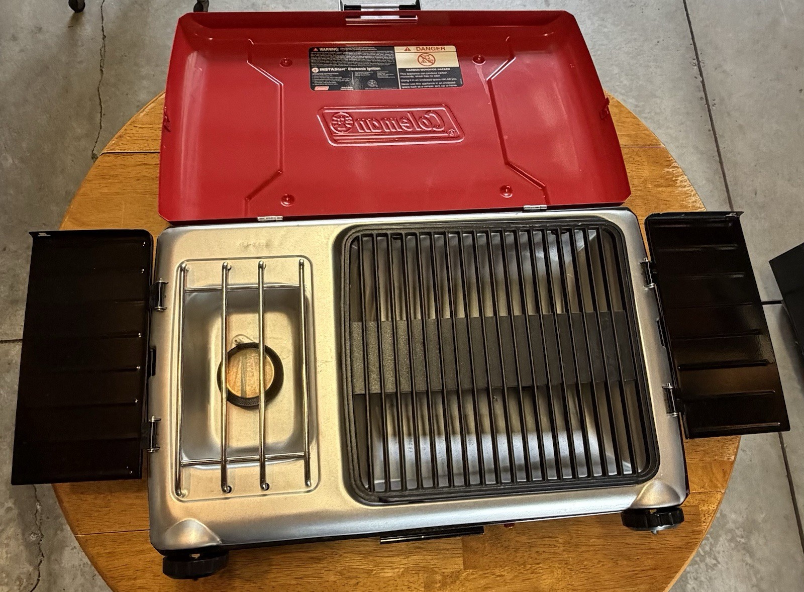 Coleman INSTAStart Propane 2 IN 1 Tabletop Camping Stove Grill Red Rv Picnic