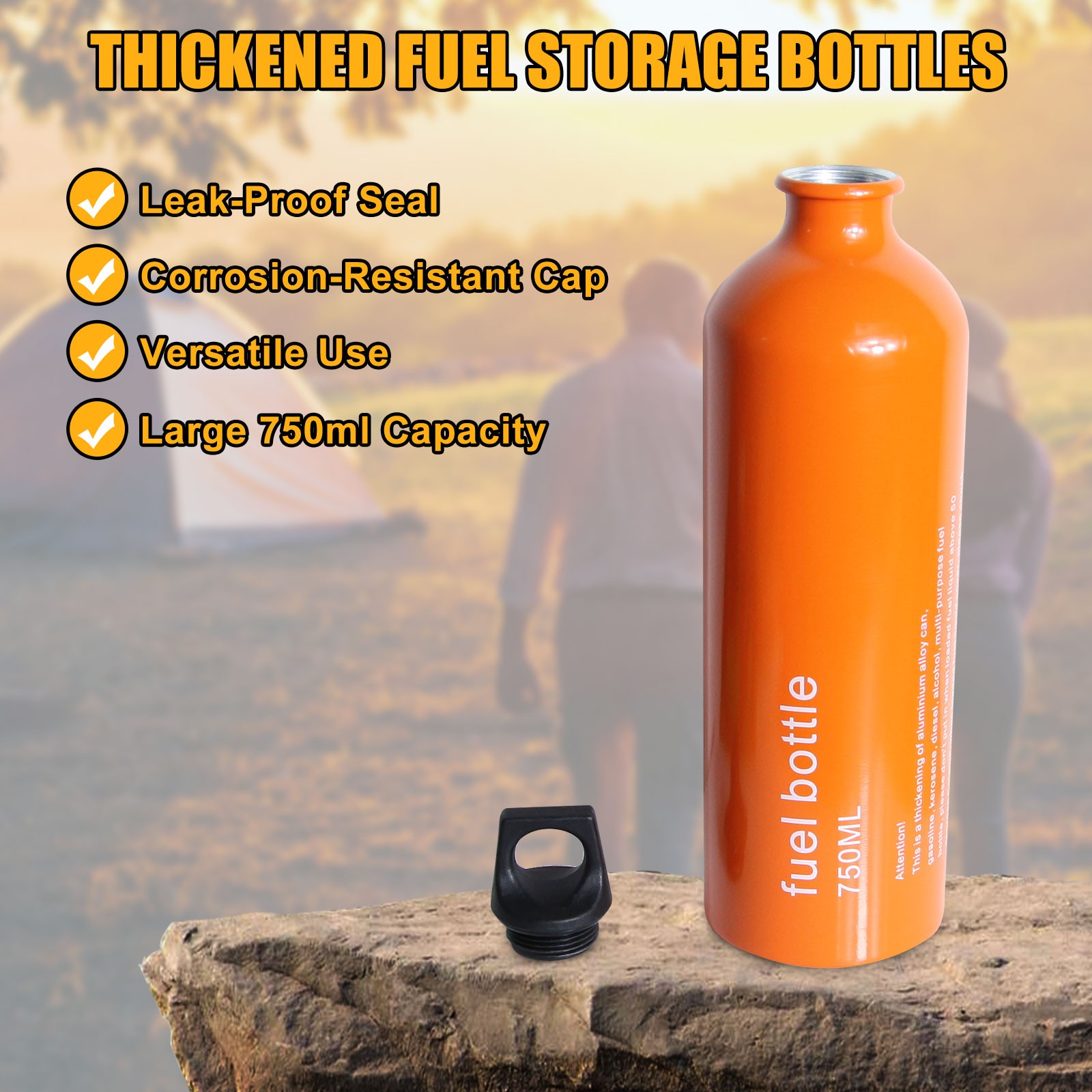 Outdoor Fuel Bottle Petrol Liquid Oil Bottle Kerosene Bottle 750ml Capacity