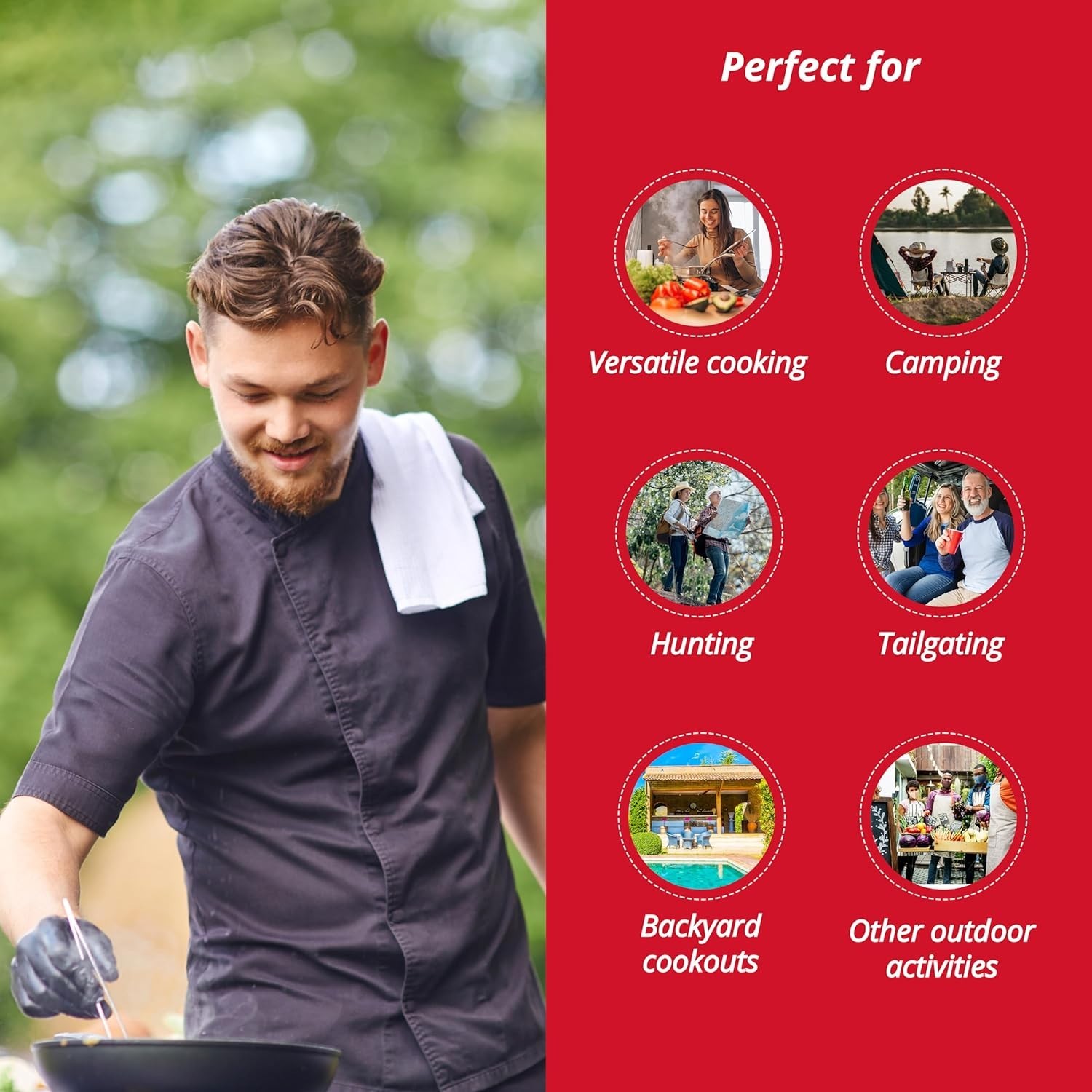 Silver 2-Burner Gas Cooking Stove with Adjustable Flame and Lightweight Design