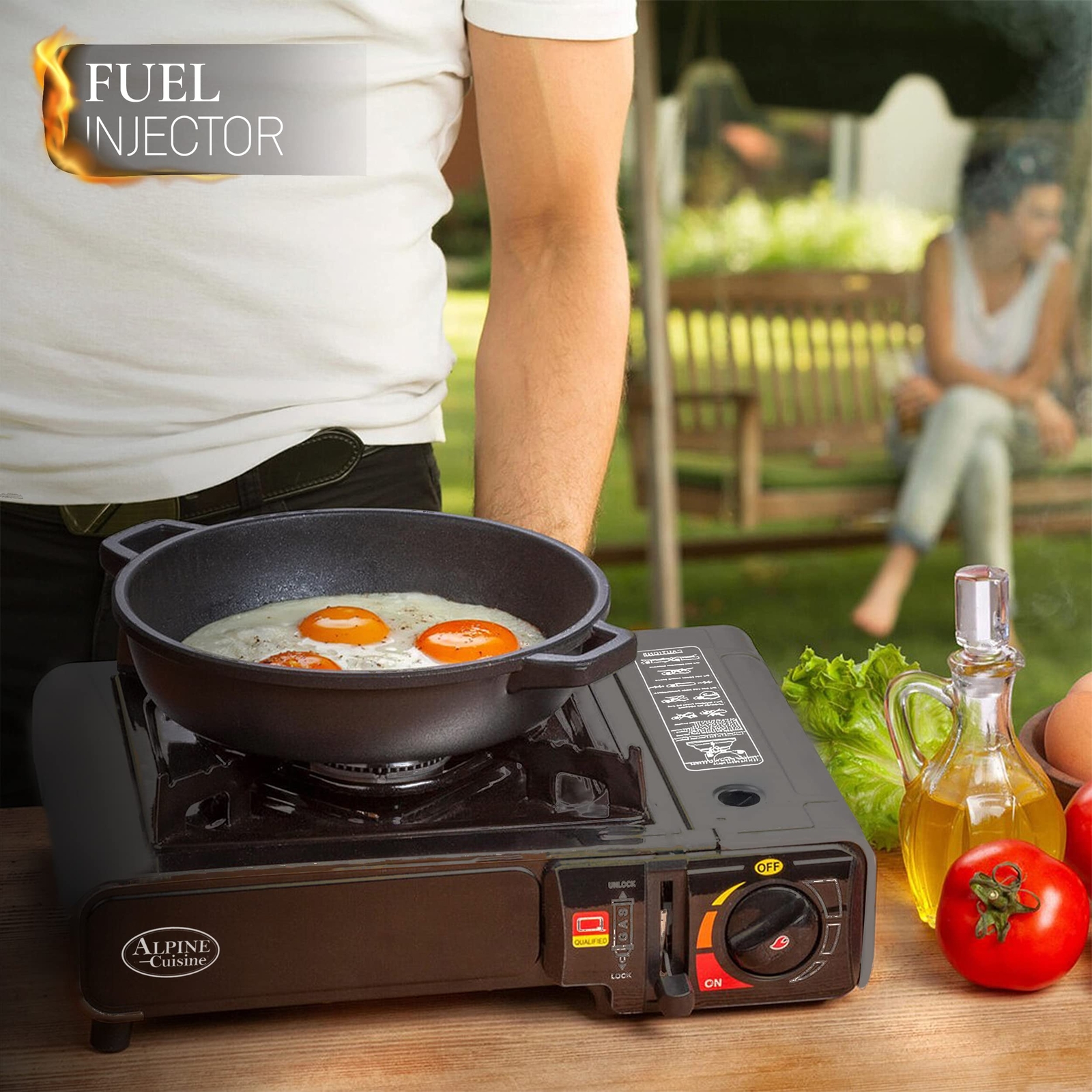 Alpine Cuisine Iron Butane Gas Stove with Customized Package, Camp Kitchen