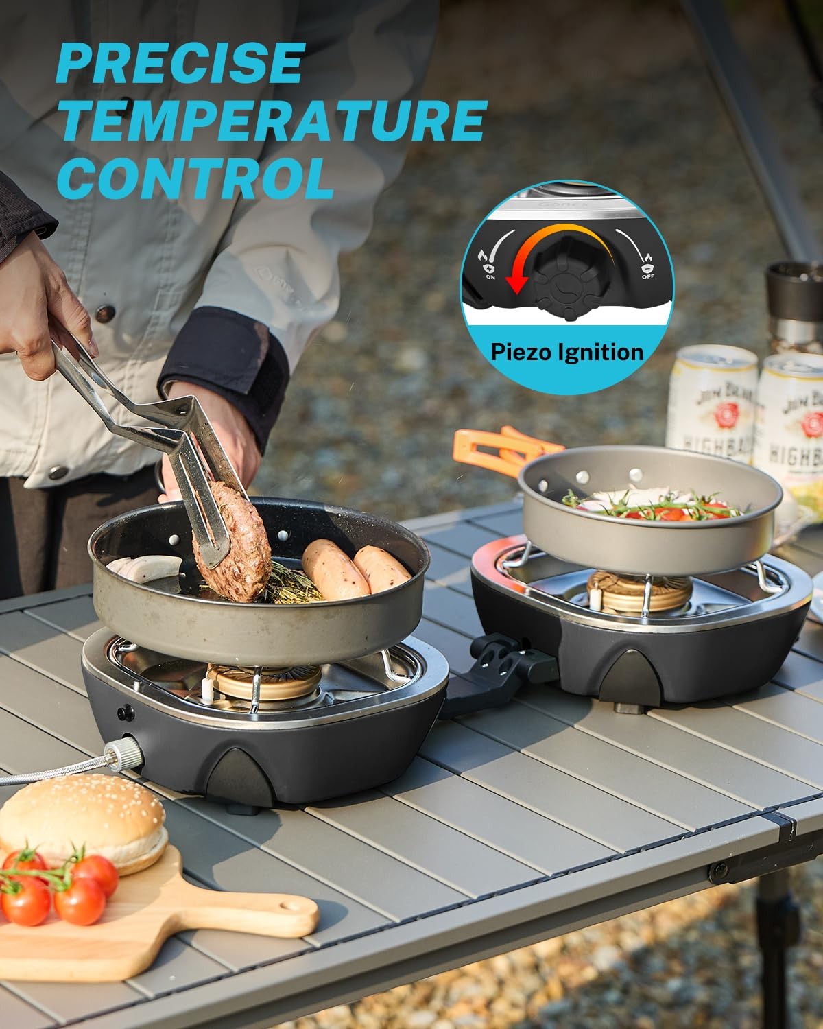 Gonex Propane Camping Stove Compact Portable Folding Camp Stove 20000 Btus