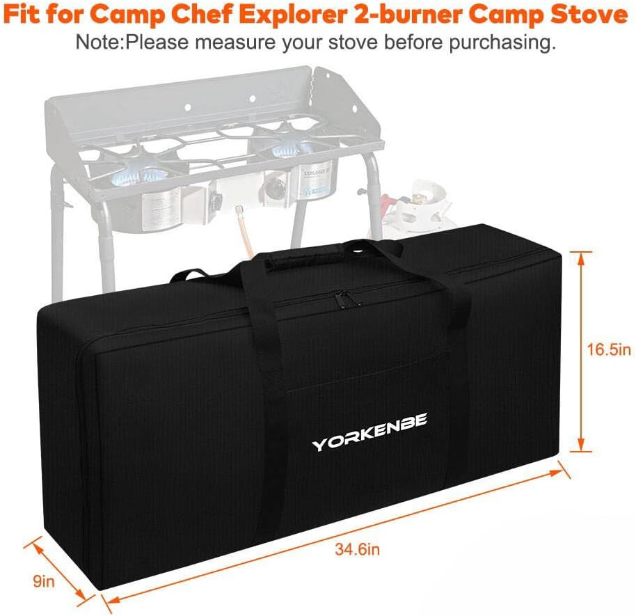 Carry Bag for Camp Chef 2-Burner Stoves, 1680D Heavy Duty Camping Stove Carry Ca