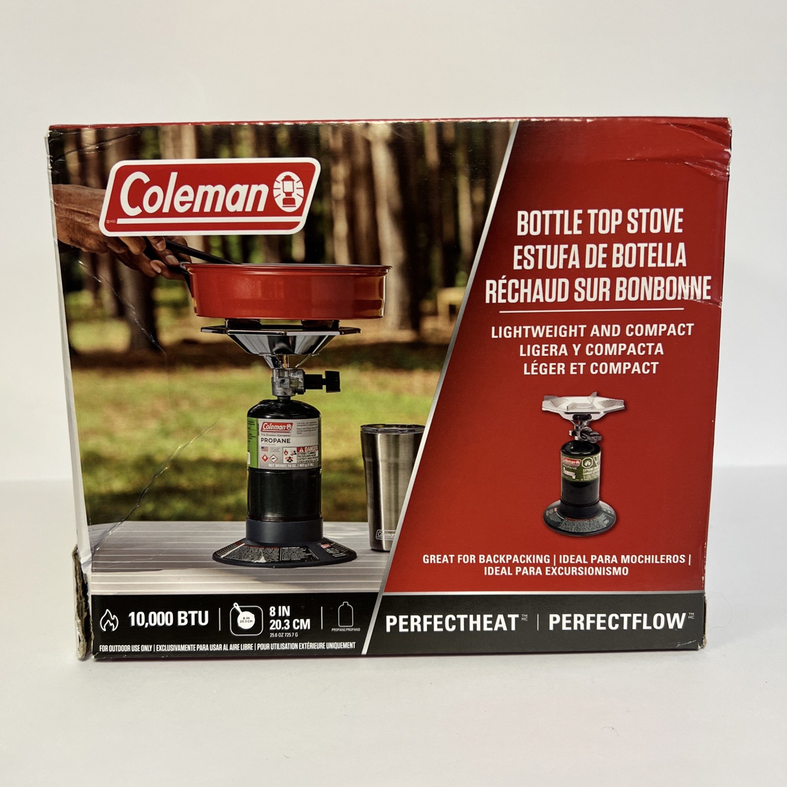 Coleman Bottle Top Propane Camping Stove Single Burner 10,000 BTU (Perfect Flow)