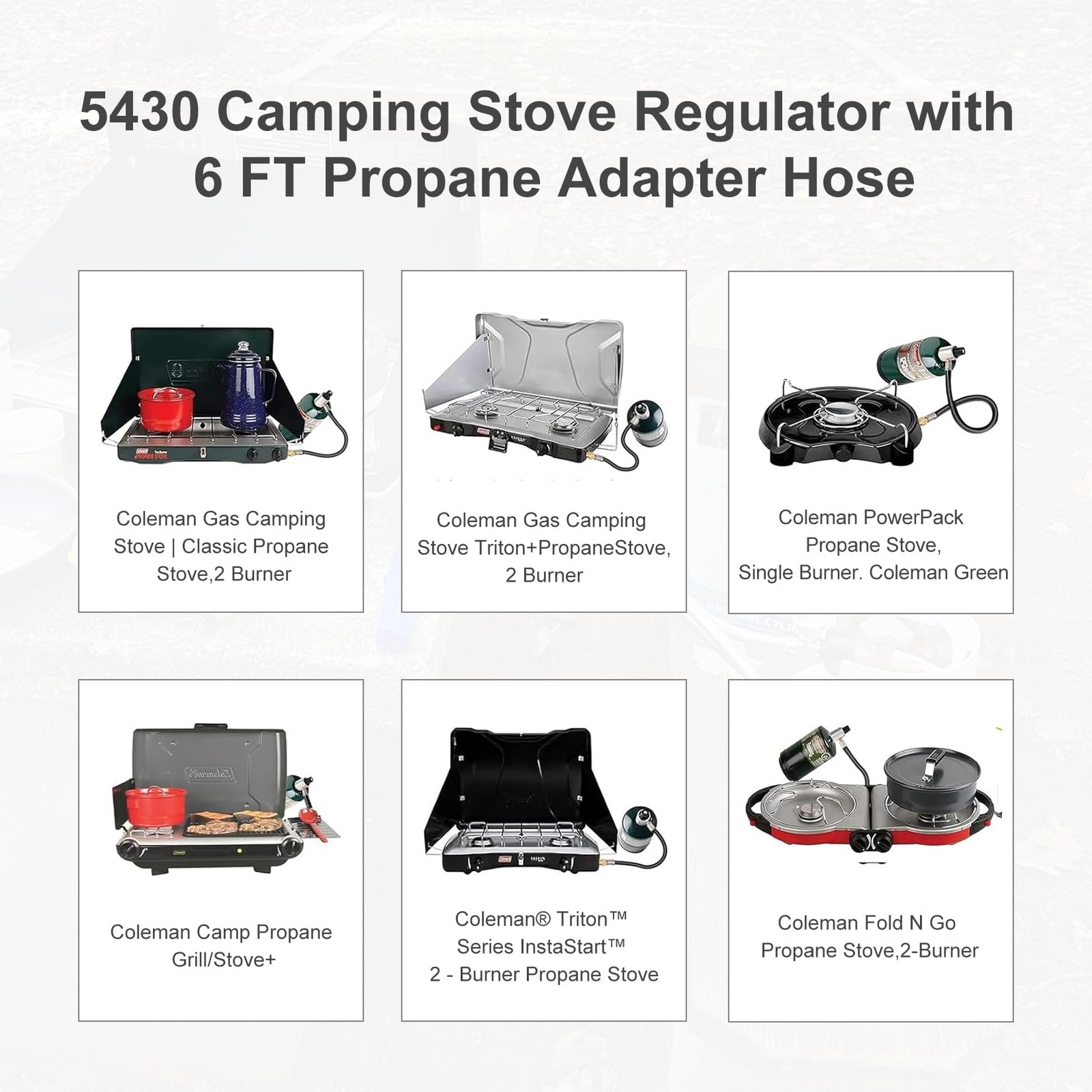 Thaekuns 5430 Camping Stove Regulator with 6 FT Propane Adapter Hose black